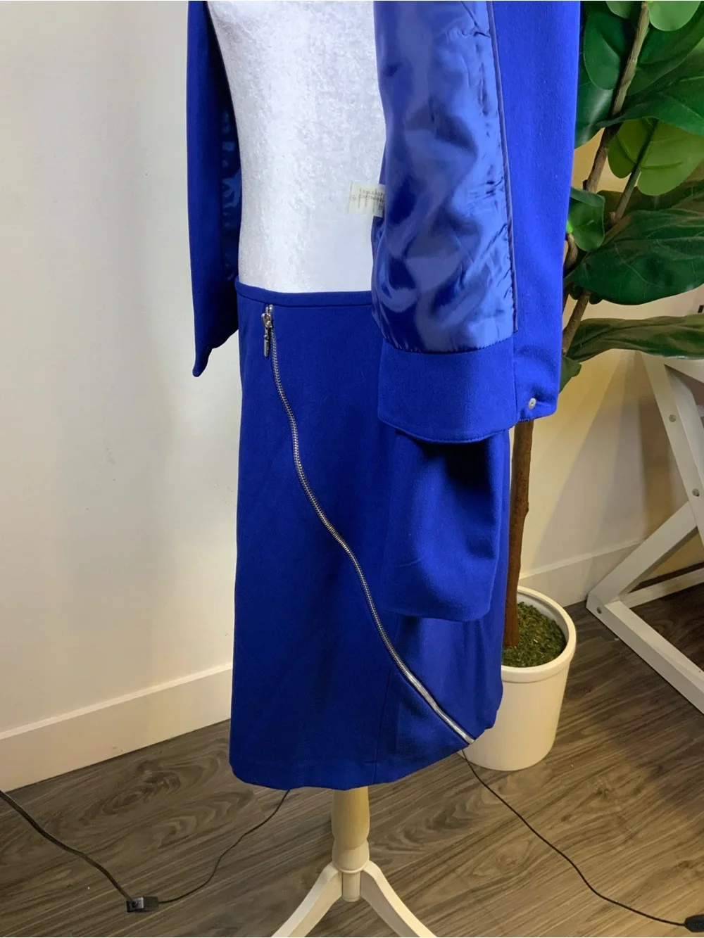 Calvin Klein Cobalt Blue Zip-Front Jacket & Skirt Set